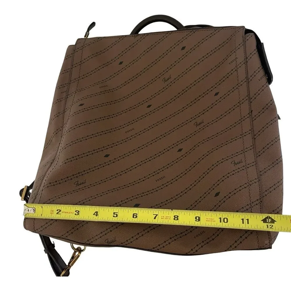 Fossil Parker Faux Leather Convertible Backpack‎ Purse Handbag in Brown
